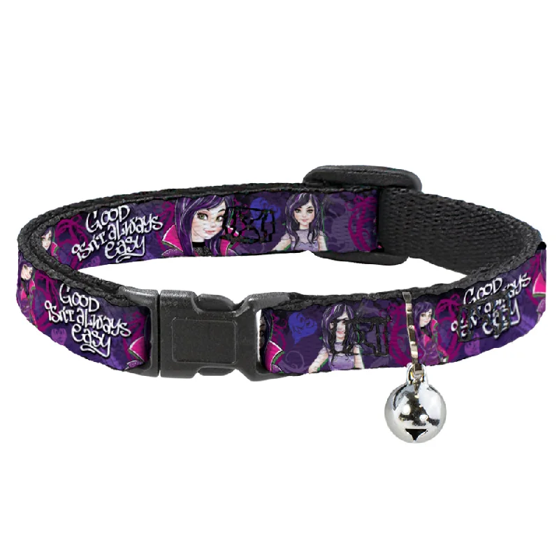 Cat Collar Breakaway - Descendants Mal 3-Poses GOOD ISN'T ALWAYS Hearts Dragons EASY Purples Pinks