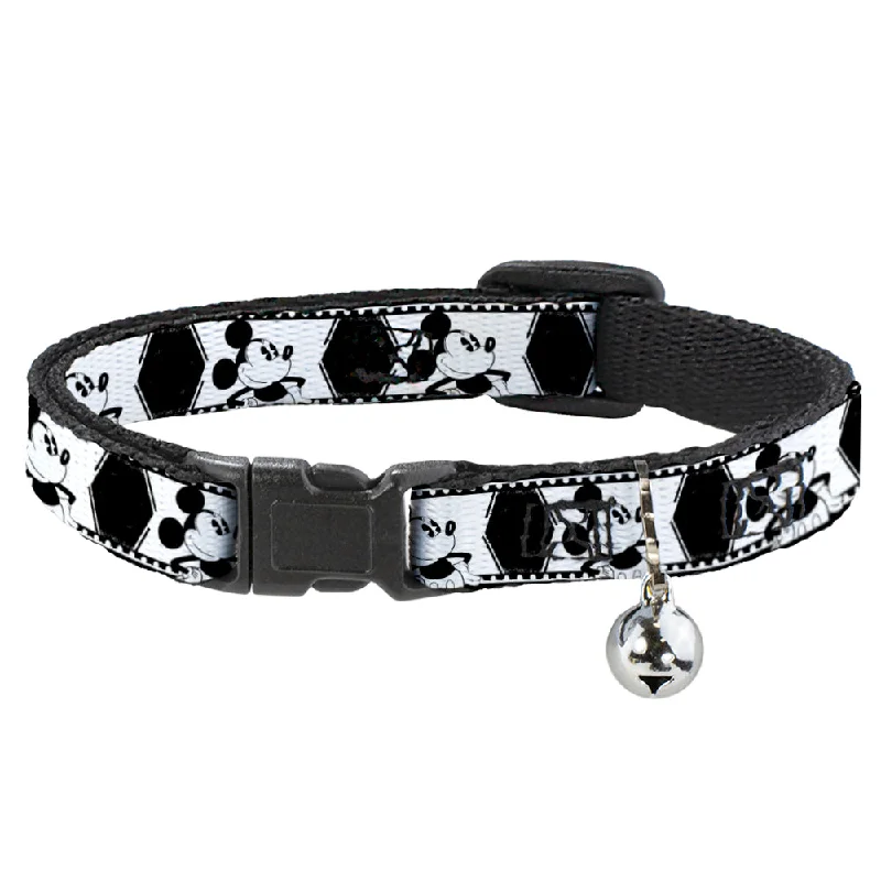 Cat Collar Breakaway - Mickey Standing Pose Film Strip White Black