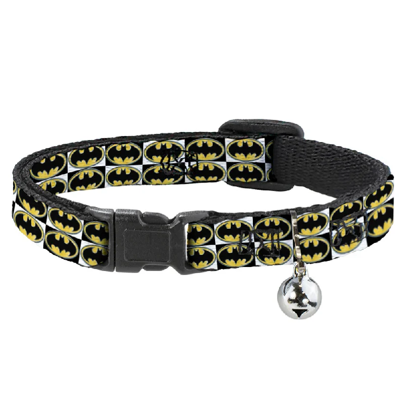 Cat Collar Breakaway - Batman Shield Checkers