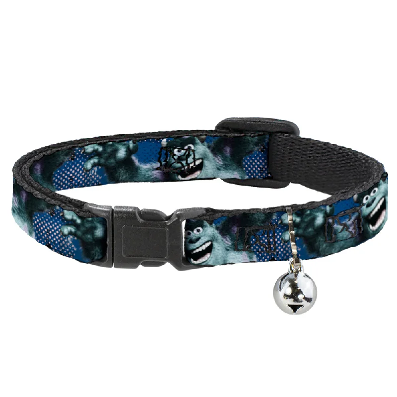 Cat Collar Breakaway - Sulley Scare Pose Dots Blues White