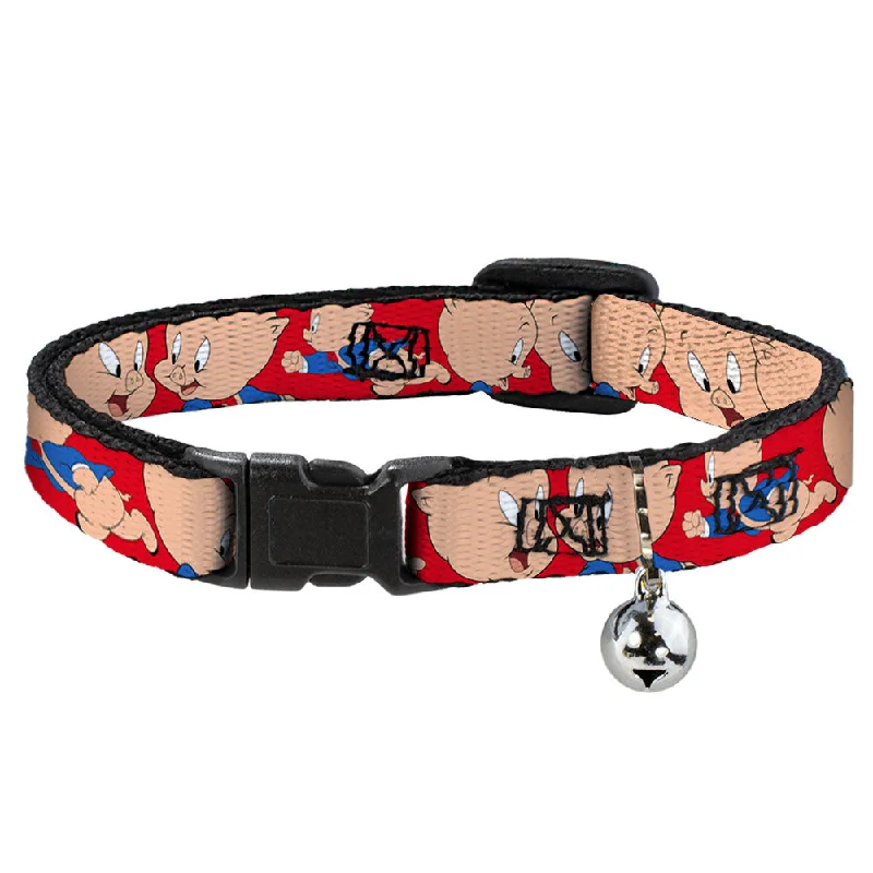 Cat Collar Breakaway - Porky Pig Expressions Red