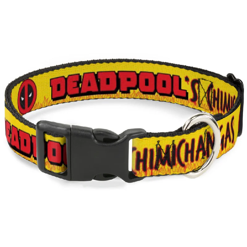 Plastic Clip Collar - DEADPOOL'S CHIMICHANGAS Flames Yellow/Black/Red