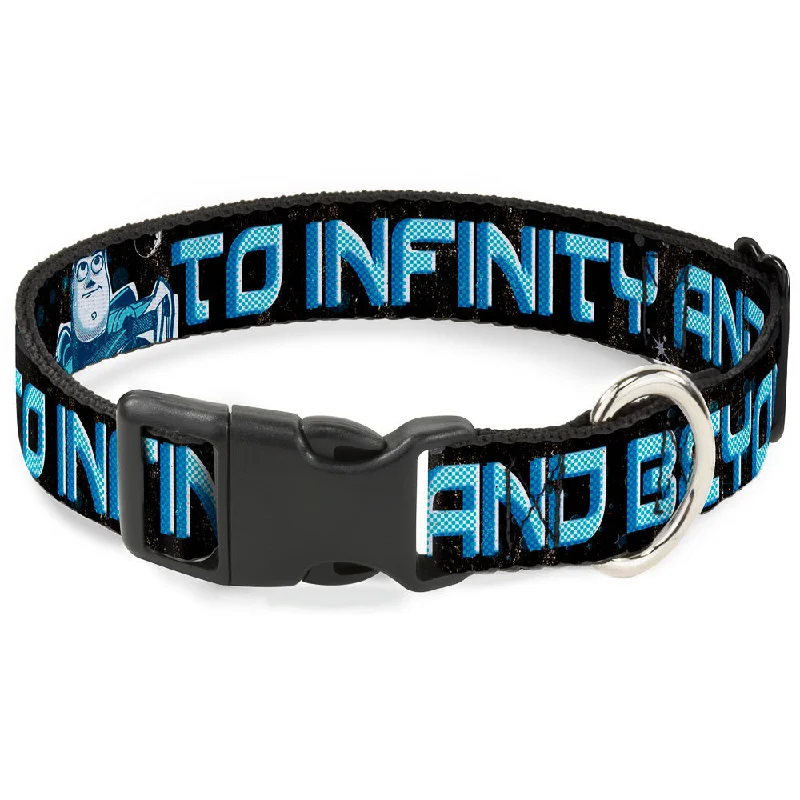 Plastic Clip Collar - Buzz Poses/Stars TO INFINITY AND BEYOND Black/Blues