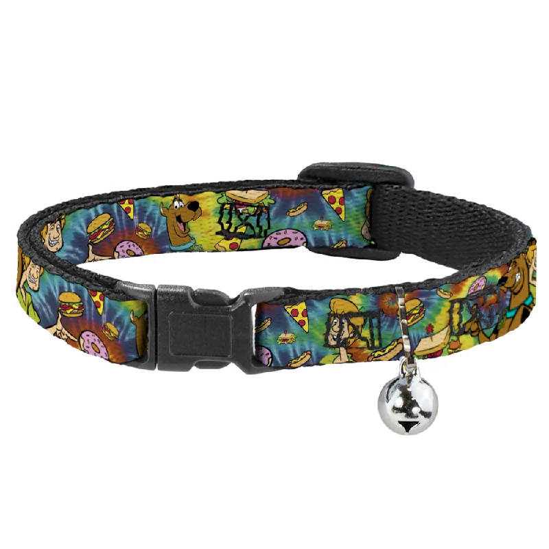 Cat Collar Breakaway - Scooby Doo and Shaggy Poses Munchies Tie Dye Multi Color