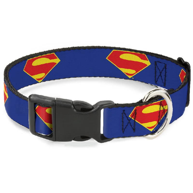 Plastic Clip Collar - DC League of Super-Pets Superman Shield Logo Blue/Red/Yellow