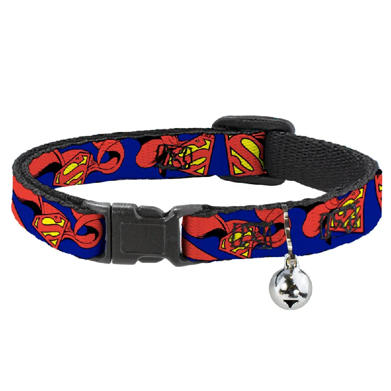 Cat Collar Breakaway - Superman Shield w Cape