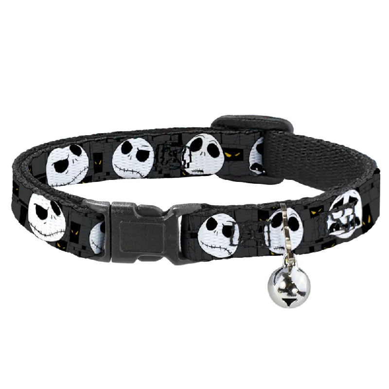 Cat Collar Breakaway - Nightmare Before Christmas Jack Expressions Gray