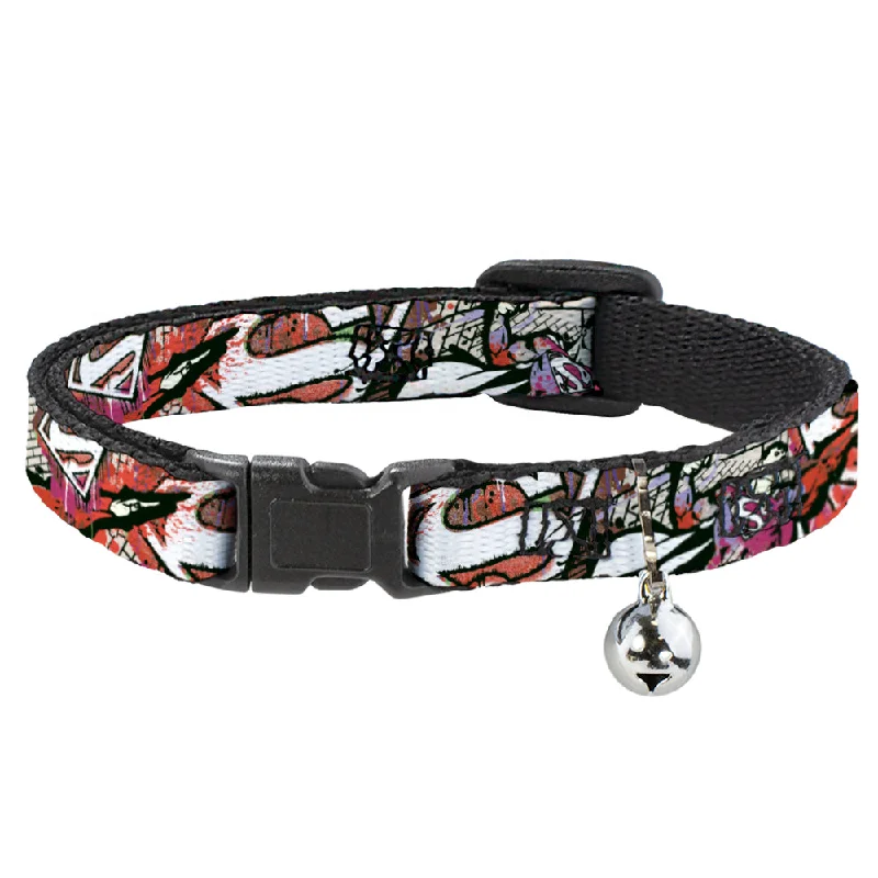 Cat Collar Breakaway - Superman Color Flying Bricks Scene