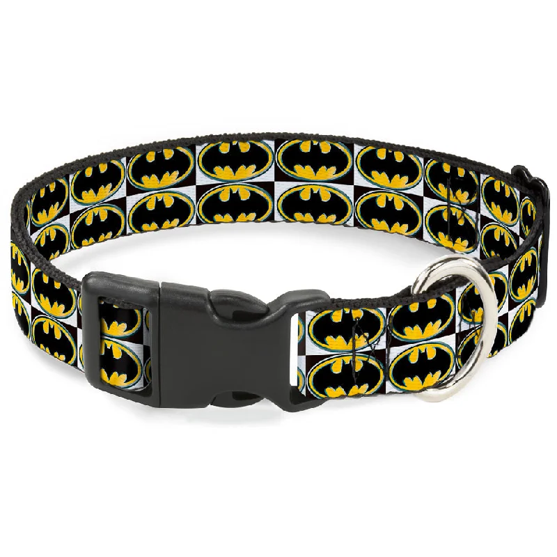 Plastic Clip Collar - Batman Shield Checkers