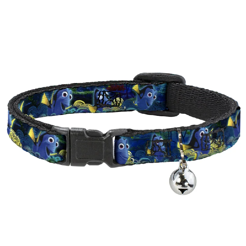 Cat Collar Breakaway - Dory Poses Swirls Blues Yellows