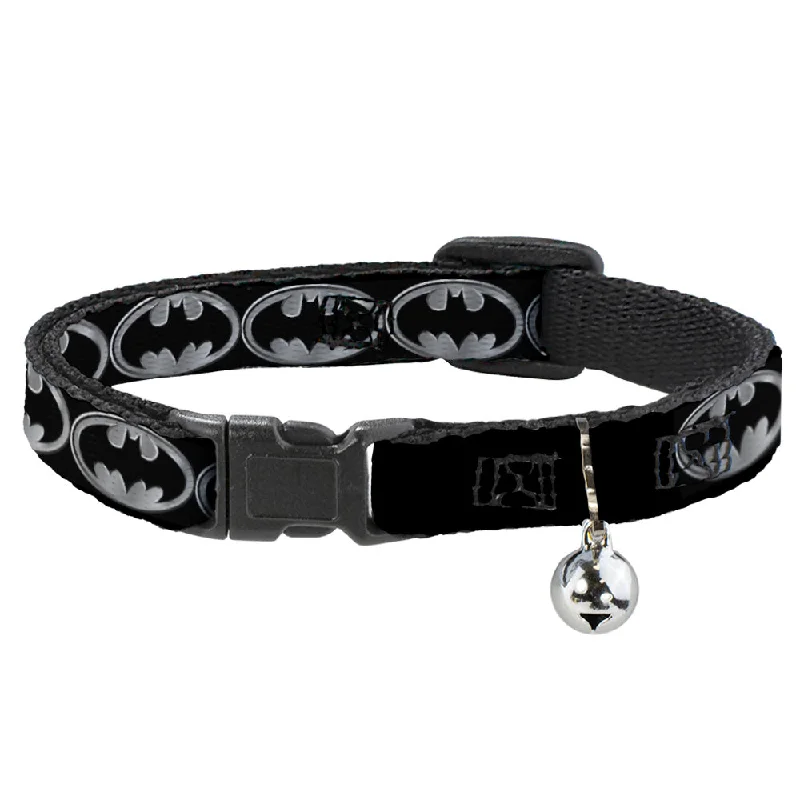 Cat Collar Breakaway - Batman Shield Black Silver