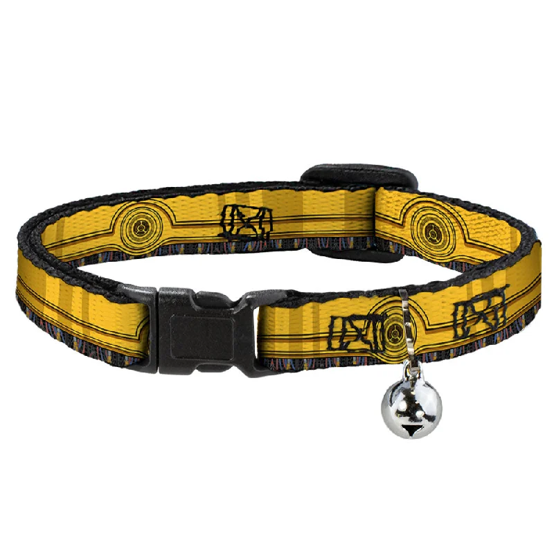 Cat Collar Breakaway - Star Wars C3-PO Wires Bounding2 Yellows Black Multi Color