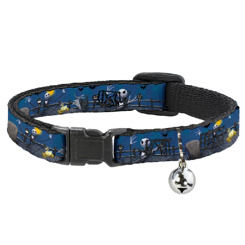 Cat Collar Breakaway - Nightmare Before Christmas Jack, Zombie Duck & Zero Cemetery Scene