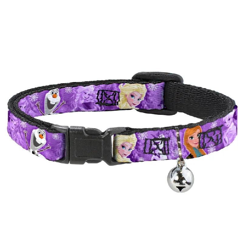 Cat Collar Breakaway - Frozen Anna Elsa Olaf Poses Scenes Purples