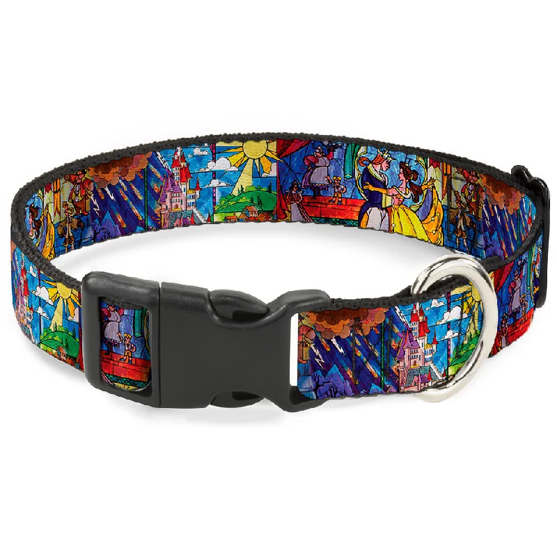 Plastic Clip Collar - Beauty & the Beast Stained Glass Scenes