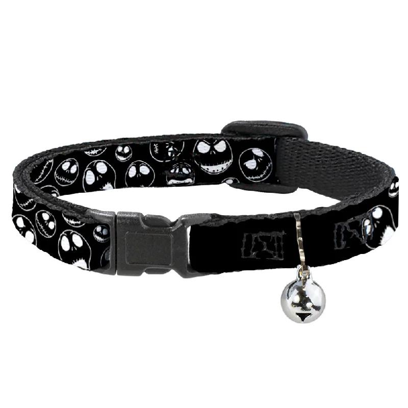 Cat Collar Breakaway - Jack Outline Expressions Scattered Black White