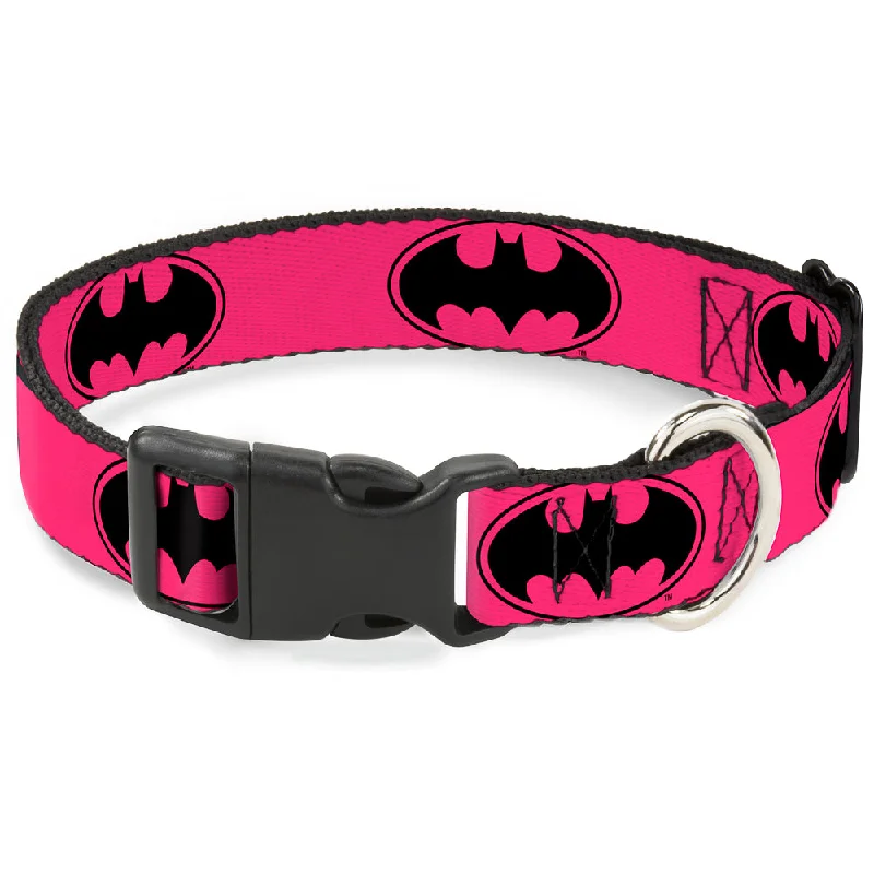 Plastic Clip Collar - Bat Signal-3 Fuchsia/Black/Fuchsia