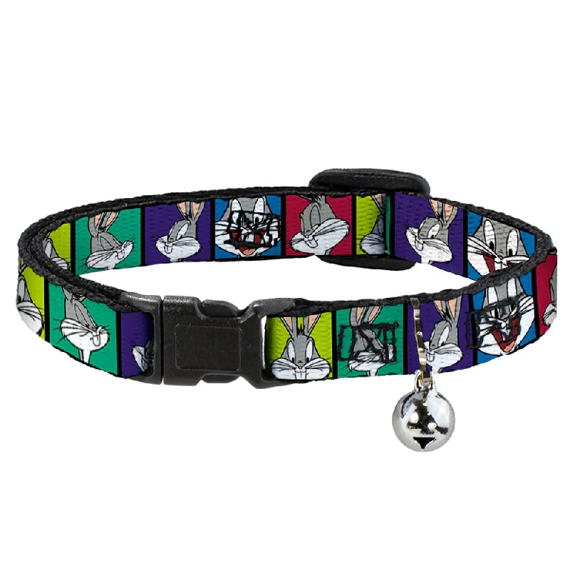 Cat Collar Breakaway - Bugs Bunny Expression Blocks Multi Color