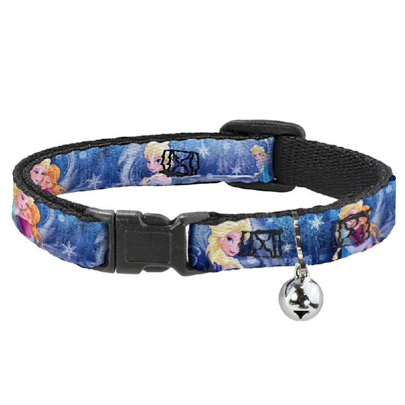 Cat Collar Breakaway - Frozen Elsa Poses Snowflakes