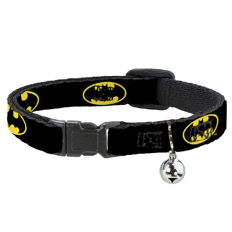 Cat Collar Breakaway - Batman Shield Black Yellow