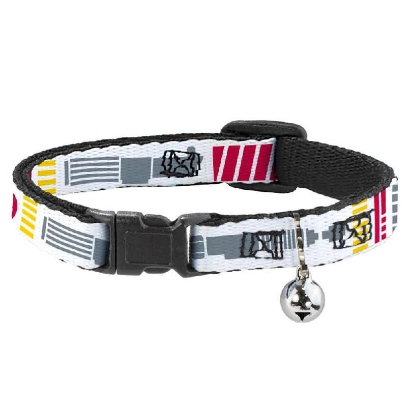 Cat Collar Breakaway - Star Wars REBEL PILOT Rebel Alliance Insignia Lightsaber X-Wing Fighter White Red Yellow Gray