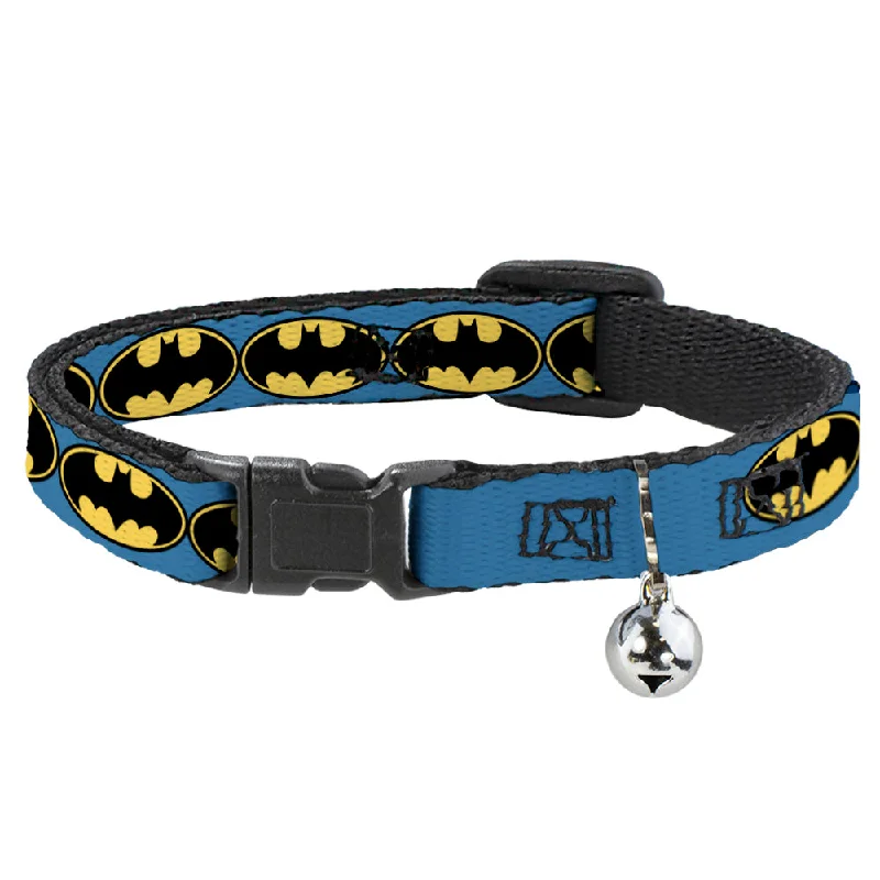 Cat Collar Breakaway - Bat Signal-3 Blue Black Yellow