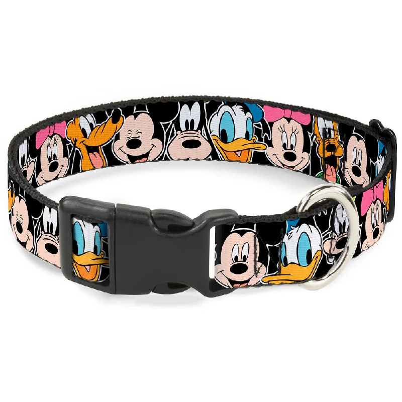 Plastic Clip Collar - Classic Disney Character Faces Black