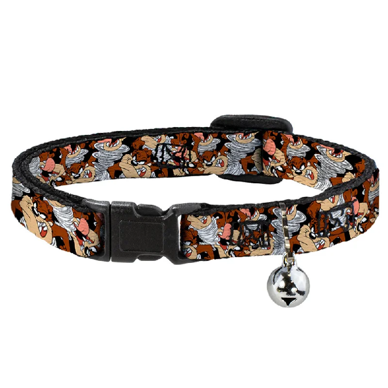 Cat Collar Breakaway - Tasmanian Devil Vortex Poses Stacked Black