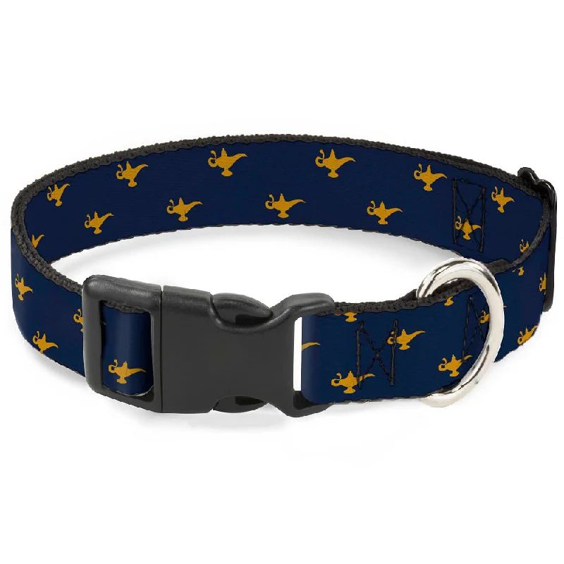 Plastic Clip Collar - Aladdin Genie Lamp Monogram Navy/Gold