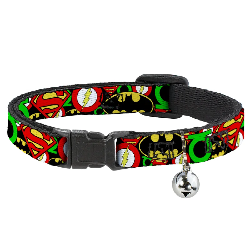 Cat Collar Breakaway - Justice League Stacked Logos