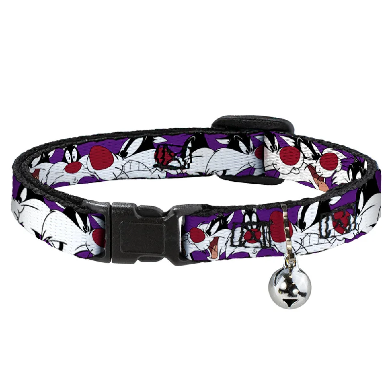 Cat Collar Breakaway - Sylvester the Cat Expressions Purple