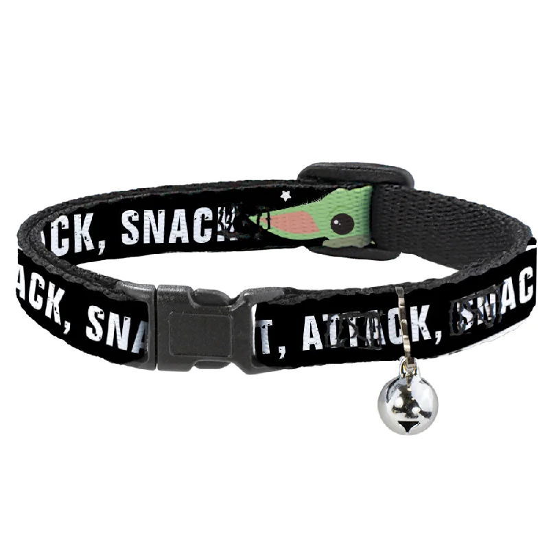 Cat Collar Breakaway - Star Wars The Child Chibi Face PROTECT ATTACK SNACK Black White