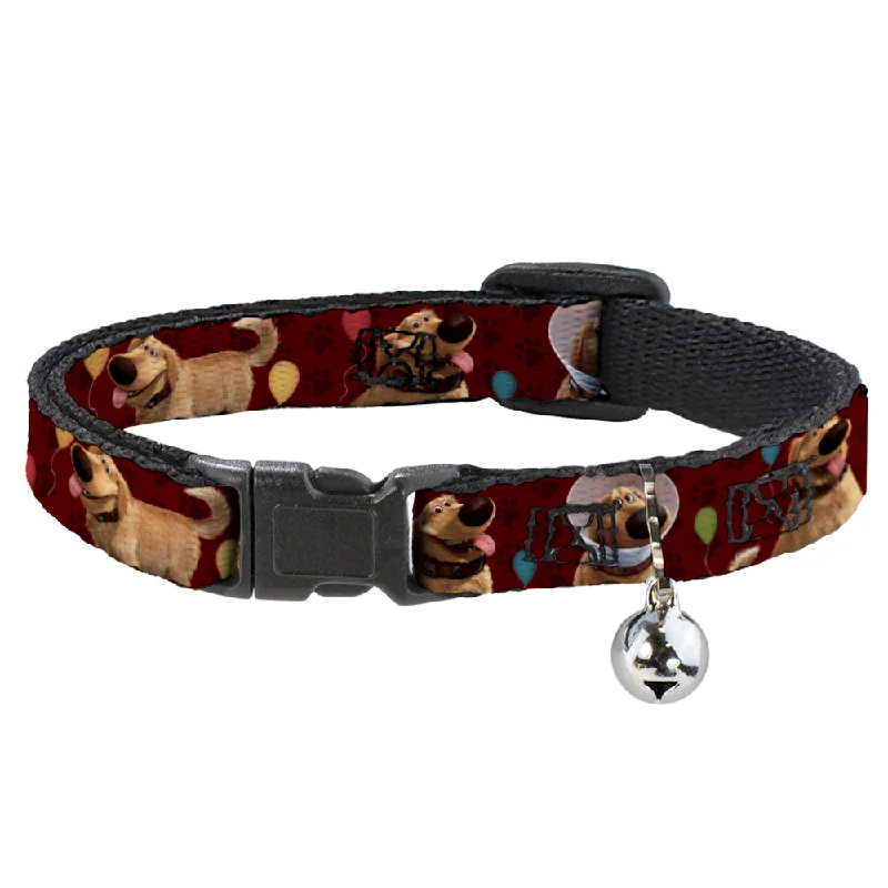 Cat Collar Breakaway - Dug 4-Poses Balloons Paw Print Reds