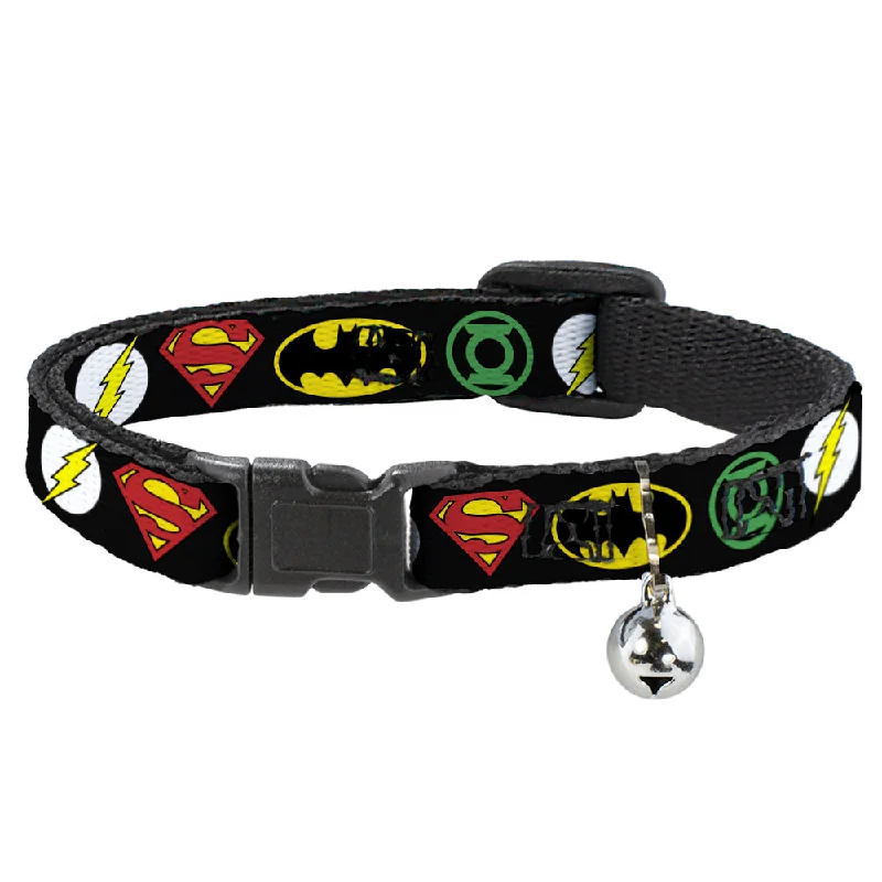 Cat Collar Breakaway - Justice League Superhero Logos