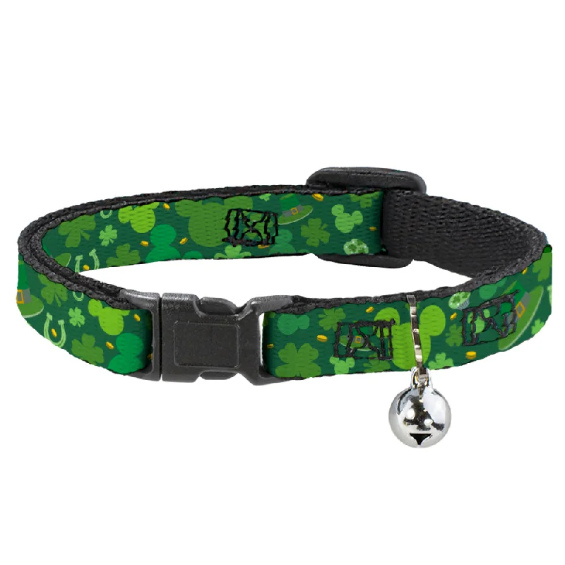 Cat Collar Breakaway - St. Patrick's Day Mickey Collage Greens