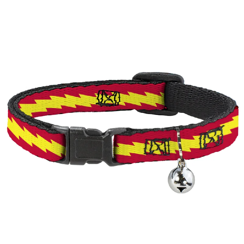 Cat Collar Breakaway - The Flash Bolt Stripe Red Yellow