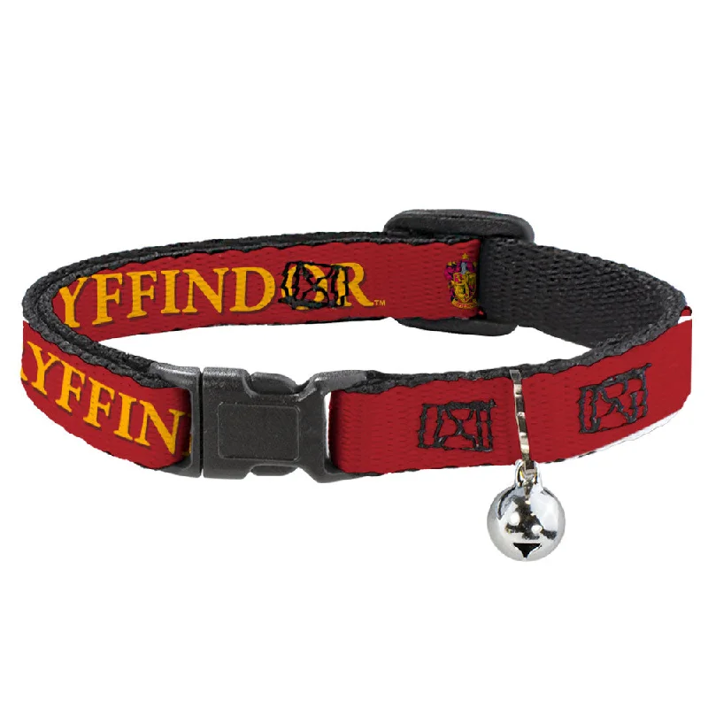 Cat Collar Breakaway with Bell - Harry Potter GRYFFINDOR & Crest Black/Red