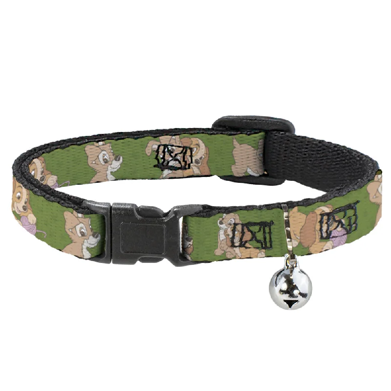 Cat Collar Breakaway - Lady and Tramp 6-Poses Olive Green