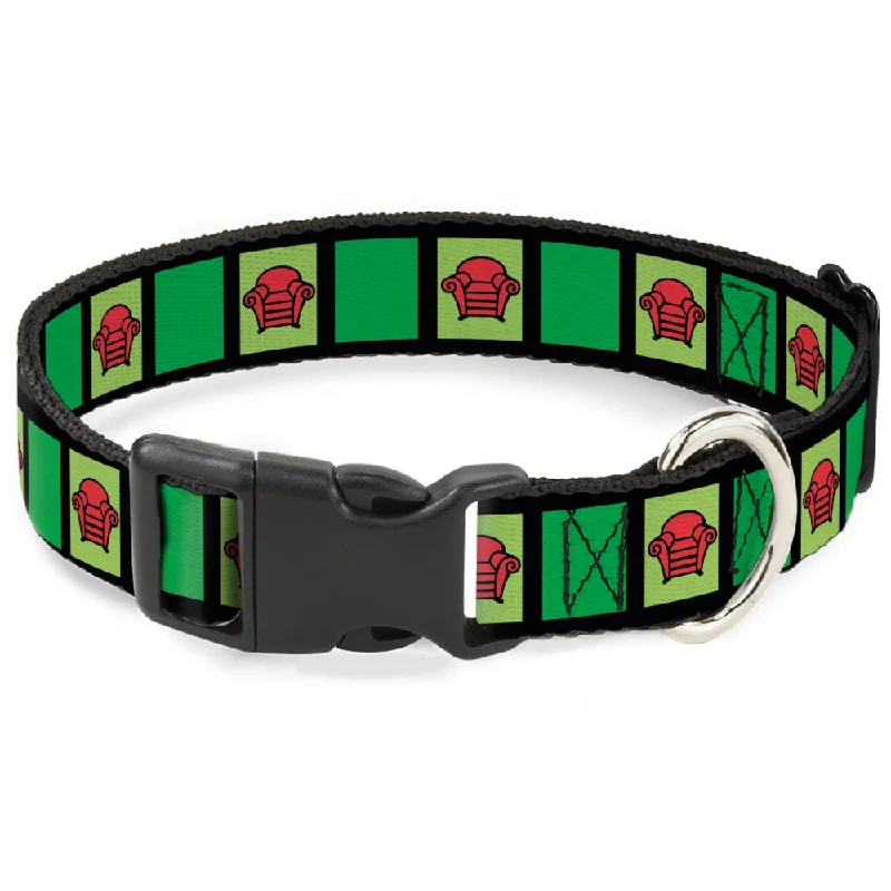 Plastic Clip Collar - Blue's Clues Steve's Stripe and Thinking Chair Black/Greens/Red