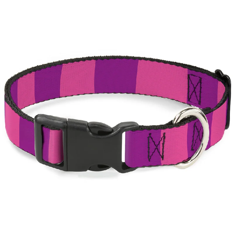 Plastic Clip Collar - Cheshire Cat Stripe Pink/Purple