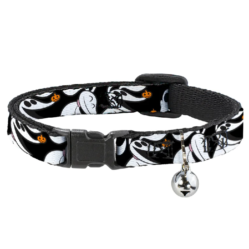 Cat Collar Breakaway - Nightmare Before Christmas Zero 5-Pumpkin Expressions Black White Orange