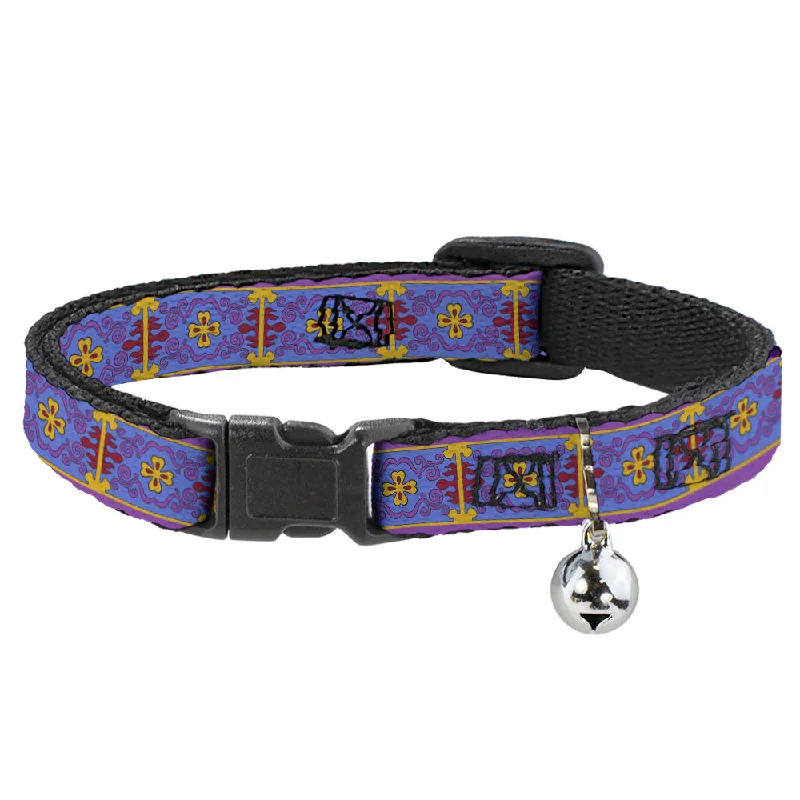 Cat Collar Breakaway - Classic Aladdin Magic Carpet Tapestry Blue Purple Gold Red