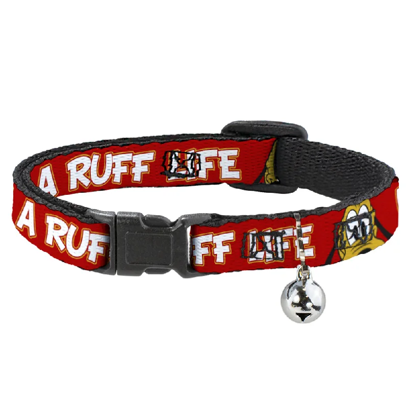 Cat Collar Breakaway - Pluto 2-Pose IT'S A RUFF LIFE Red Yellow White