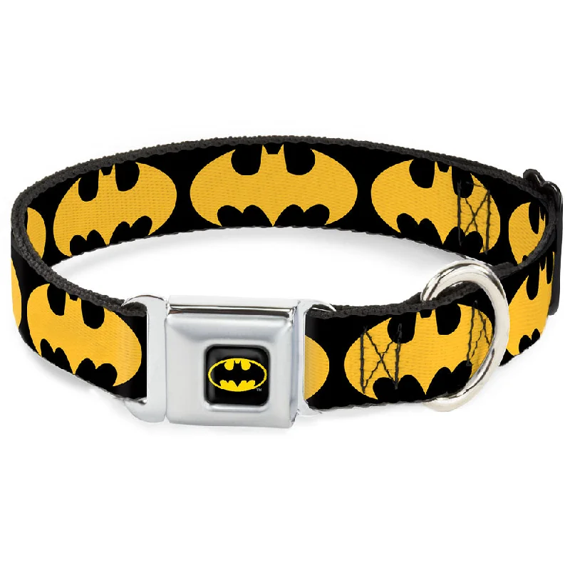 Batman Full Color Black Yellow Seatbelt Buckle Collar - Bat Signal-1 Black/Yellow