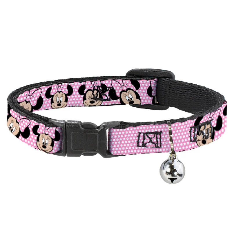 Cat Collar Breakaway - Minnie Mouse Expressions Polka Dot Pink White