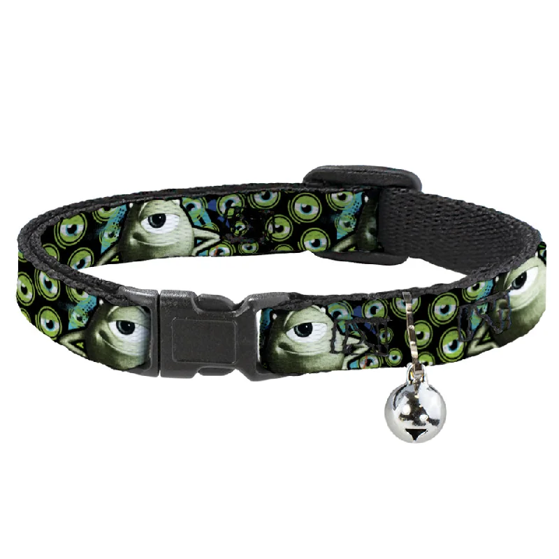 Cat Collar Breakaway - Mike Poses Eyeballs Black Greens