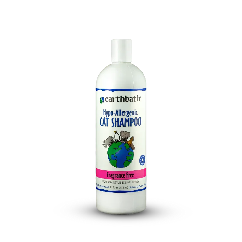 Earthbath Cat Shampoo - Fragrance Free Hypo-Allergenic - 16oz Bottle