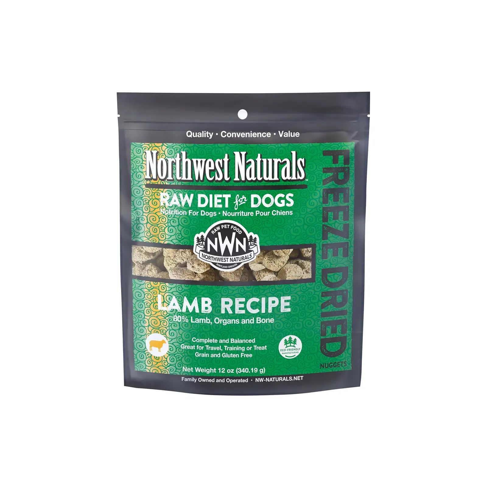 Northwest Naturals Freeze Dried Diets for Dogs - Lamb Recipe 12oz