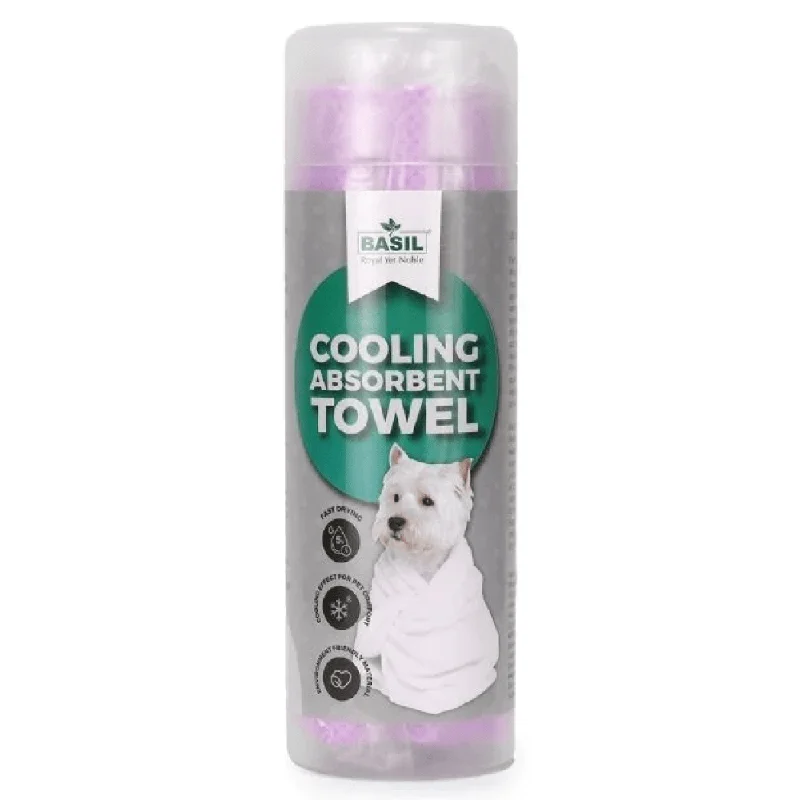 Basil Absorbent & Cooling Towel for Dogs and Cats (Purple)