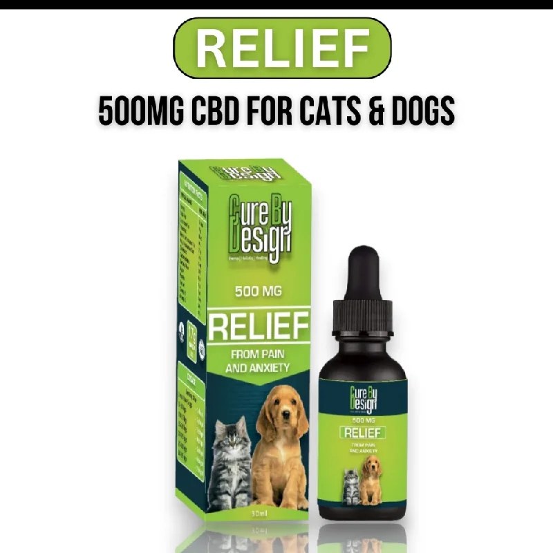 Cure By Design 500mg CBD Relief Oil for Dogs and Cats